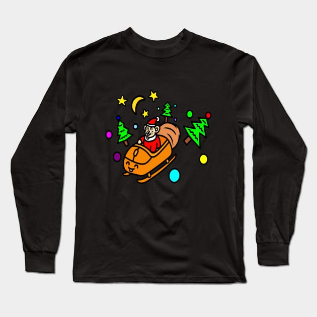 Funny Christmas mouse Long Sleeve T-Shirt by Andrew Hau